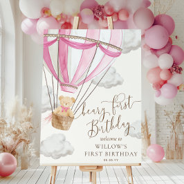 Poster Primeiro sinal de boas-vindas do Urso Rosa-Rosa