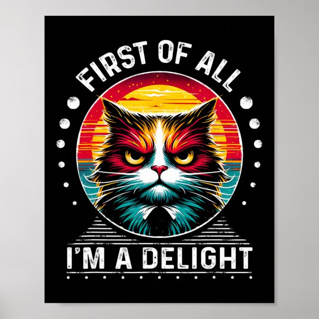 Poster Primeiro, Sou Um Gato Sarcástico E Irritado. (Frente)