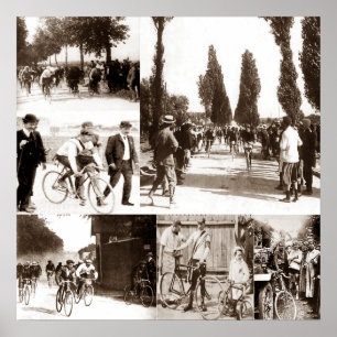 Poster Primeiro Tour de France 1903 Início ao Fim Colagem