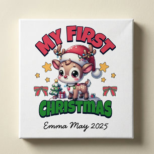 Poster Primeiro Veado de Natal Marrom Personalizado