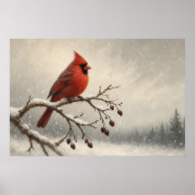Primeiro Visitante de Neve Inverno Cardinal