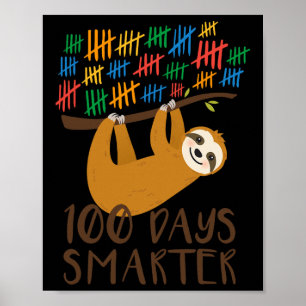 Poster Primeiros 100 Dias De Escola Bicho-Preguiça 