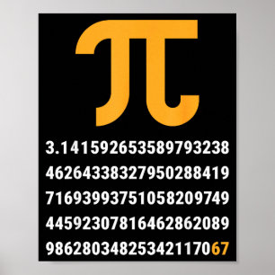 Poster Primeiros 100 Dígitos De Pi 67 Nerds Geeks Profess