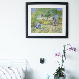 Pôster Primeiros passos (após Millet) de Vincent van Gogh