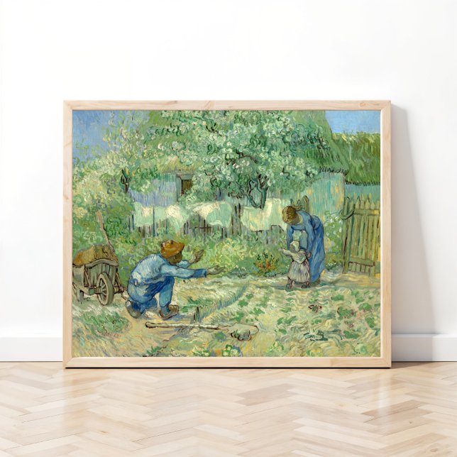 Poster Primeiros passos, após Millet por Vincent Van Gogh (Criador carregado)