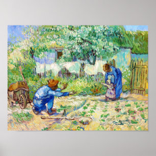 Pôster Primeiros passos (após Millet) Vincent van Gogh a