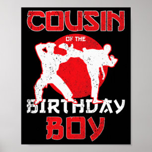 Poster Primo Do Aniversário Karate Taekwondo Boy Martia
