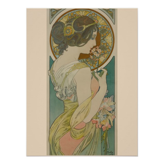 Pôster Primrose por Alphonse Mucha (1899) (Frente)