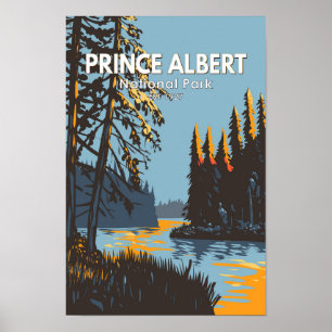 Poster Prince Albert National Park Canada Viagem Vintage