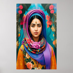 Poster Princesa asiática com hijab
