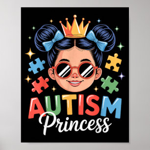 Poster princesa autismo coquete laço filha autismo