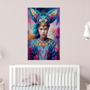 Poster Princesa azul-olhos