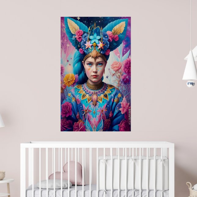Poster Princesa azul-olhos (Berçário 2)