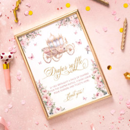 Poster Princesa Carruagem Floral Fralda Raffle