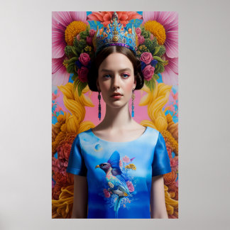 Poster Princesa casual da Coroa Azul