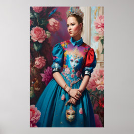 Poster Princesa com coroa prateada