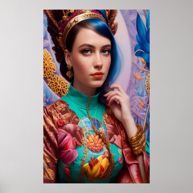 Poster Princesa com roupa decorativa (Frente)