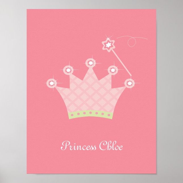 Poster Princesa Crown Personated Kids Wall Art (Frente)