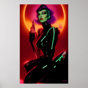 Poster Princesa Cybrella na Festa Cyberpunk