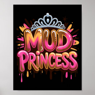 Poster princesa da lama engraçada corre esquadrão irmãs e