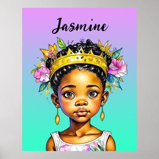 Poster Princesa de Cor Personalizada (Frente)