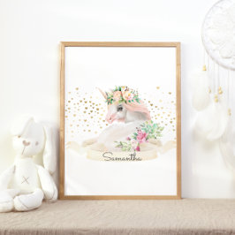 Poster Princesa de Criatura Mágica Menina Unicórnio Berçá