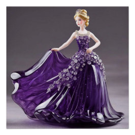 Pôster Princesa de cristal com vestido roxo