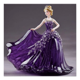 Pôster Princesa de cristal com vestido roxo