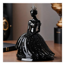 Princesa de vidro cristal com vestido preto