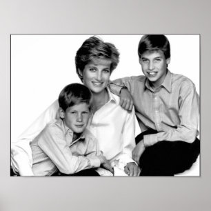 Poster Princesa Diana e filhos