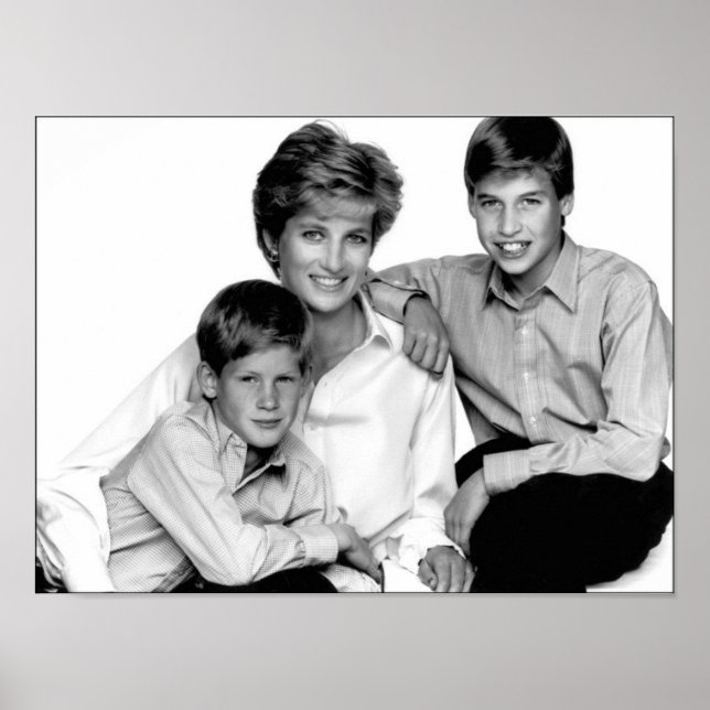 Poster Princesa Diana e filhos (Frente)
