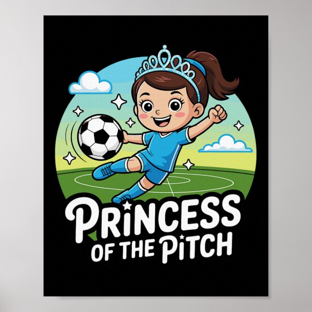 Poster Princesa Do Campo Futebol Para Meninas Crianças  (Frente)