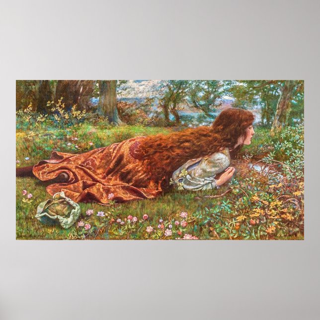 Poster Princesa em uma Floresta entre Flores no Verão (Frente)