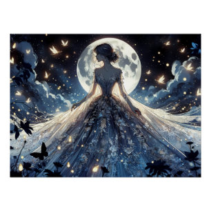 Pôster Princesa Fada ao Luar Vestido Celestial