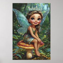 Poster Princesa Fada da Floresta no Cogumelo – Arte Capri