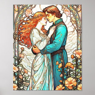 Poster Princesa Giselle & Prince Edward Folk Tale Lovers