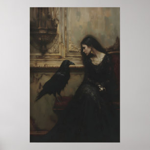 Poster Princesa Gótica, Arte de Corvo Artístico, Romance