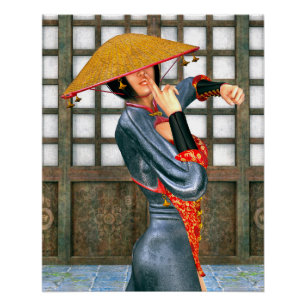 Pôster Princesa Guerreira Mística Estilo Fantasia Orienta