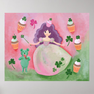 Pôster Princesa irlandesa Pintura do cupcake