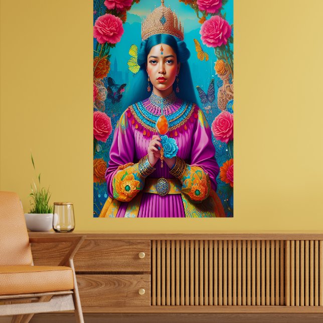 Poster Princesa Majestosa Asiática com pedra preciosa (Sala de Estar 2)