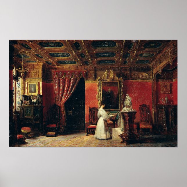 Poster Princesa Marie d'Orleans em seu Estúdio Gótico (Frente)
