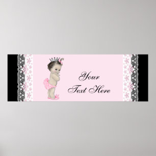 Poster Princesa Menina Rosa Vintage