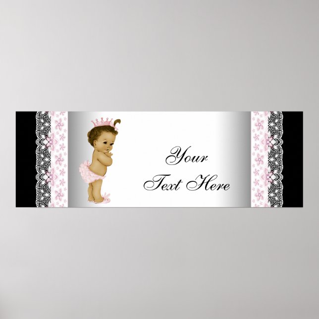 Poster Princesa Menina Rosa Vintage (Frente)