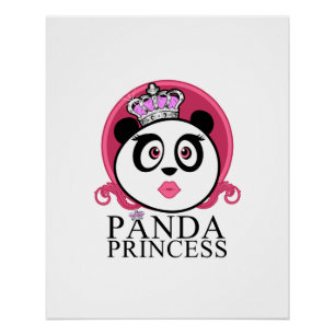 Pôster Princesa Panda Panda Rainha Coroa Fofa