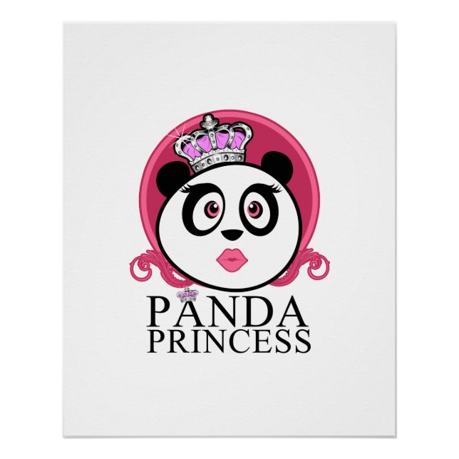 Pôster Princesa Panda Panda Rainha Coroa Fofa (Frente)