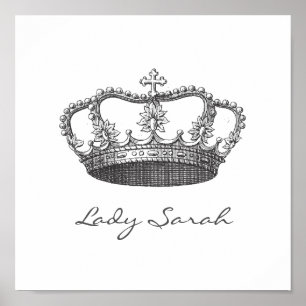 Poster Princesa Personalizada Coroa