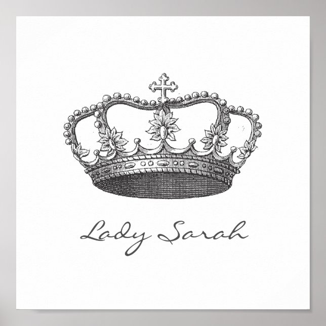 Poster Princesa Personalizada Coroa (Frente)