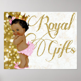 Pôster Princesa real Cor-de-rosa e brilho Dourado de