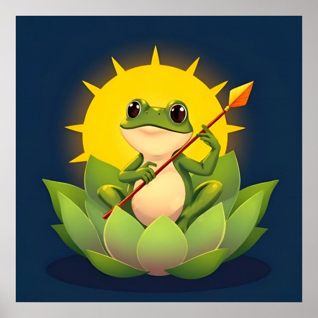 Poster Princesa Sapo Feliz no Lótus Espera pelo Príncipe (Frente)