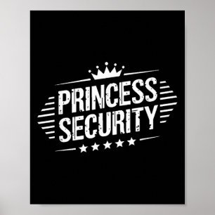 Poster Princesa Security Boys Brother Retro Birthday Pai